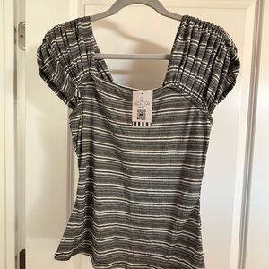 Ces Femme Black and White Striped Blouse